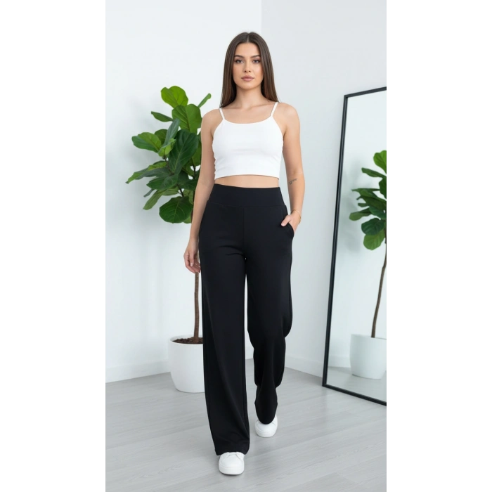 KORSAJ KEMER SİYAH PANTOLON