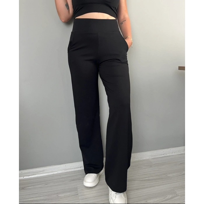 KORSAJ KEMER SİYAH PANTOLON