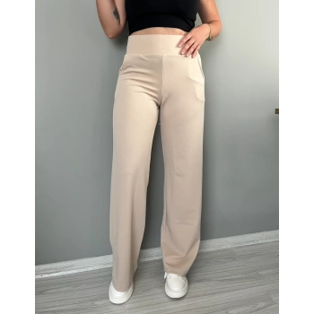 KORSAJ KEMER KREM PANTOLON