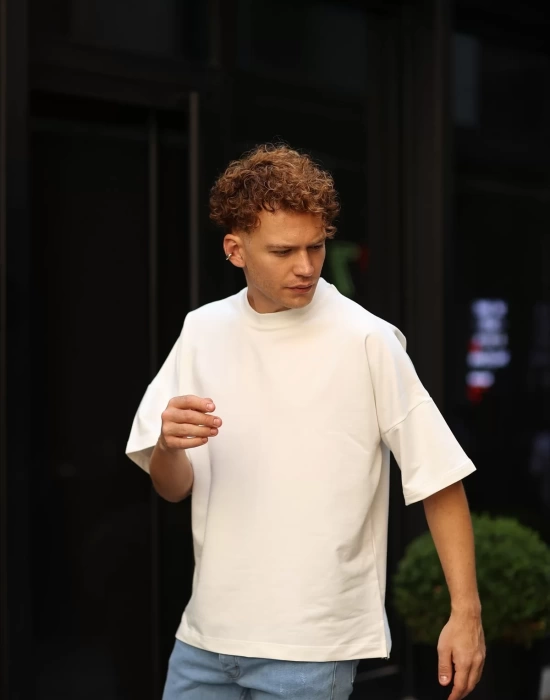 Erkek Oversize Beyaz T-Shirt