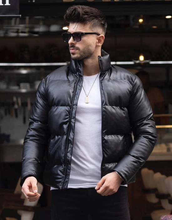 Oversize Deri Mont Siyah