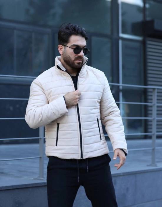 Şişme Astarlı Mont Krem
