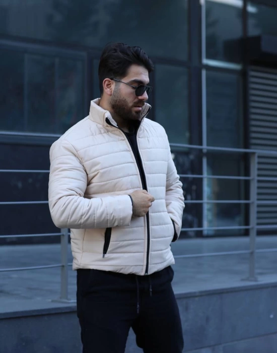 Şişme Astarlı Mont Krem