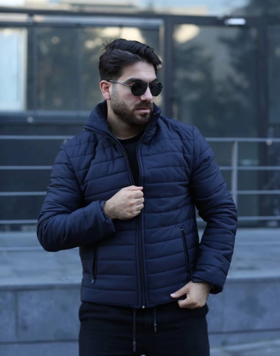Şişme Astarlı Mont Lacivert