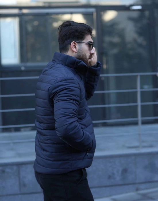 Şişme Astarlı Mont Lacivert