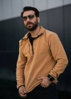Fermuarlı Yaka Polar Sweatshirt Bej