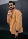 Fermuarlı Yaka Polar Sweatshirt Bej