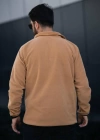 Fermuarlı Yaka Polar Sweatshirt Bej