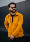 Fermuarlı Yaka Polar Sweatshirt Hardal