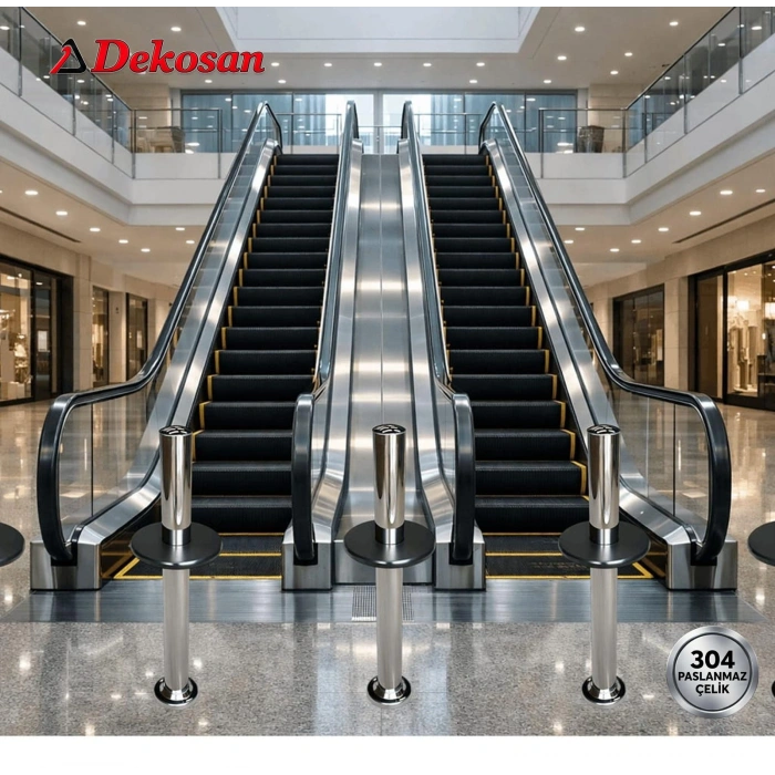 Koruyucu Çemberli Paslanmaz Yürüyen Merdiven Dubası