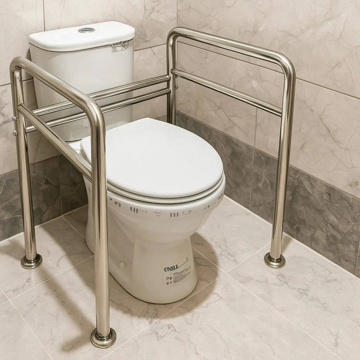 Engelli Yaşlı Ve Kısa Boylu Olanlar İçin Çift Destekli Klozet Tutunma Barı