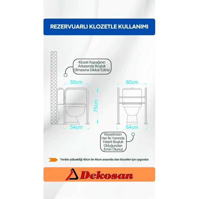 Klozet Tutunma Barı - KTB75Y - Yapıştırmalı