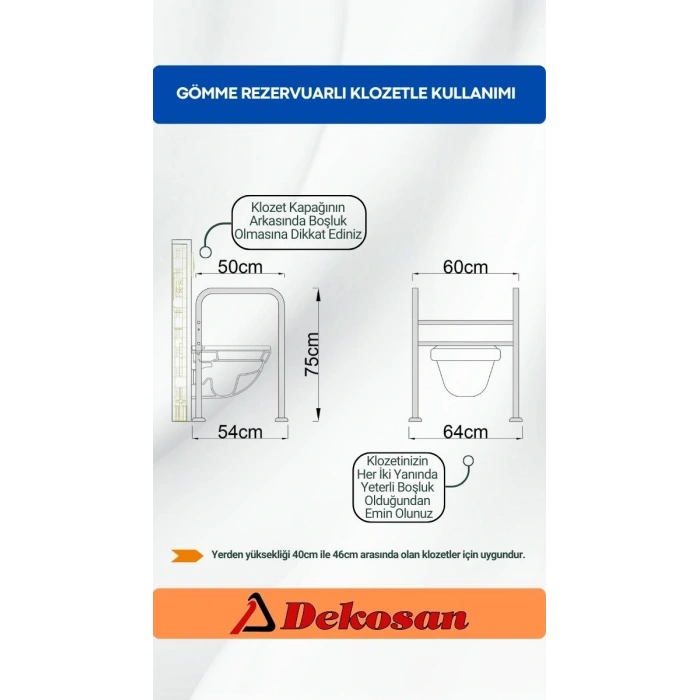 Klozet Tutunma Barı - KTB75Y - Yapıştırmalı