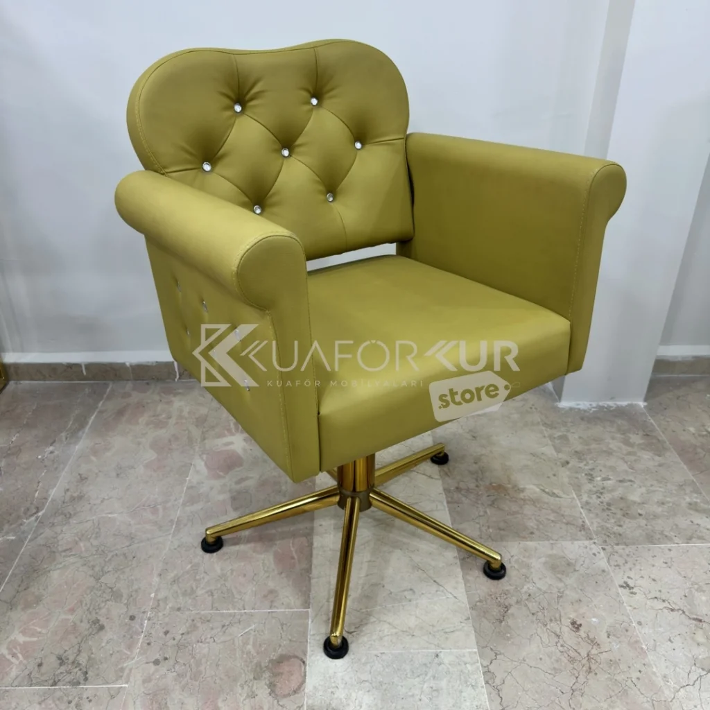 Gold Kaplamalı Kuaför Koltuğu (TEŞHİR)