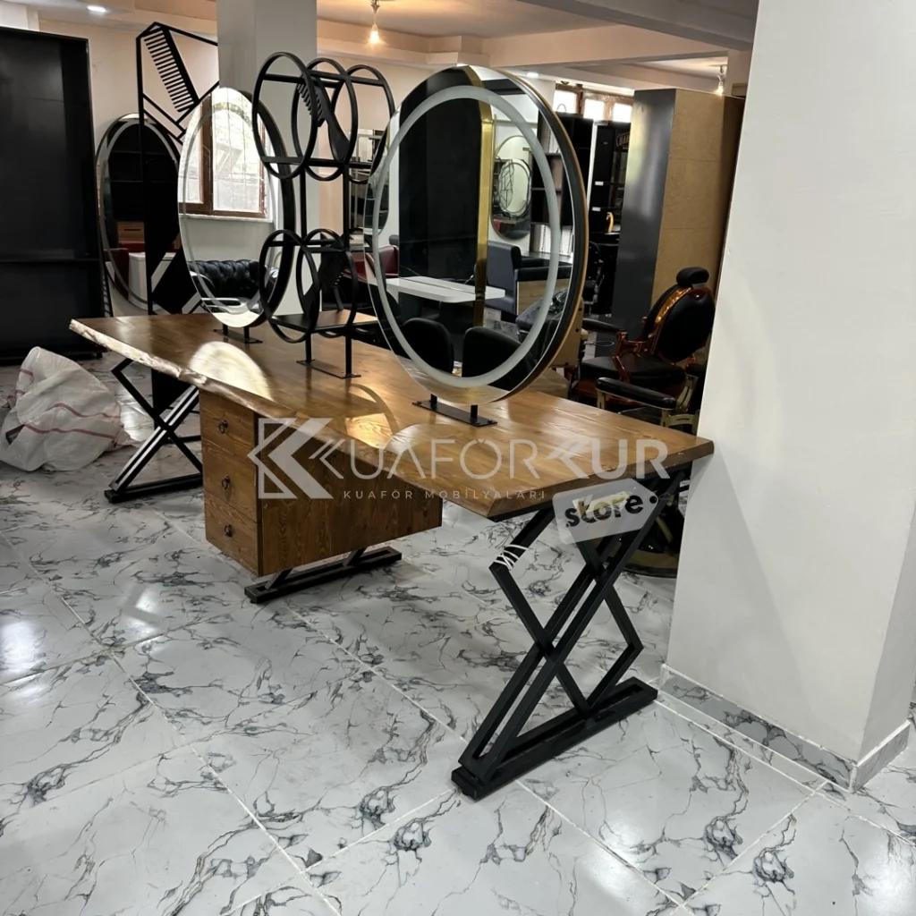 Ahşap Kuaför Tezgahı (4 KİŞİLİK) (TEŞHİR)