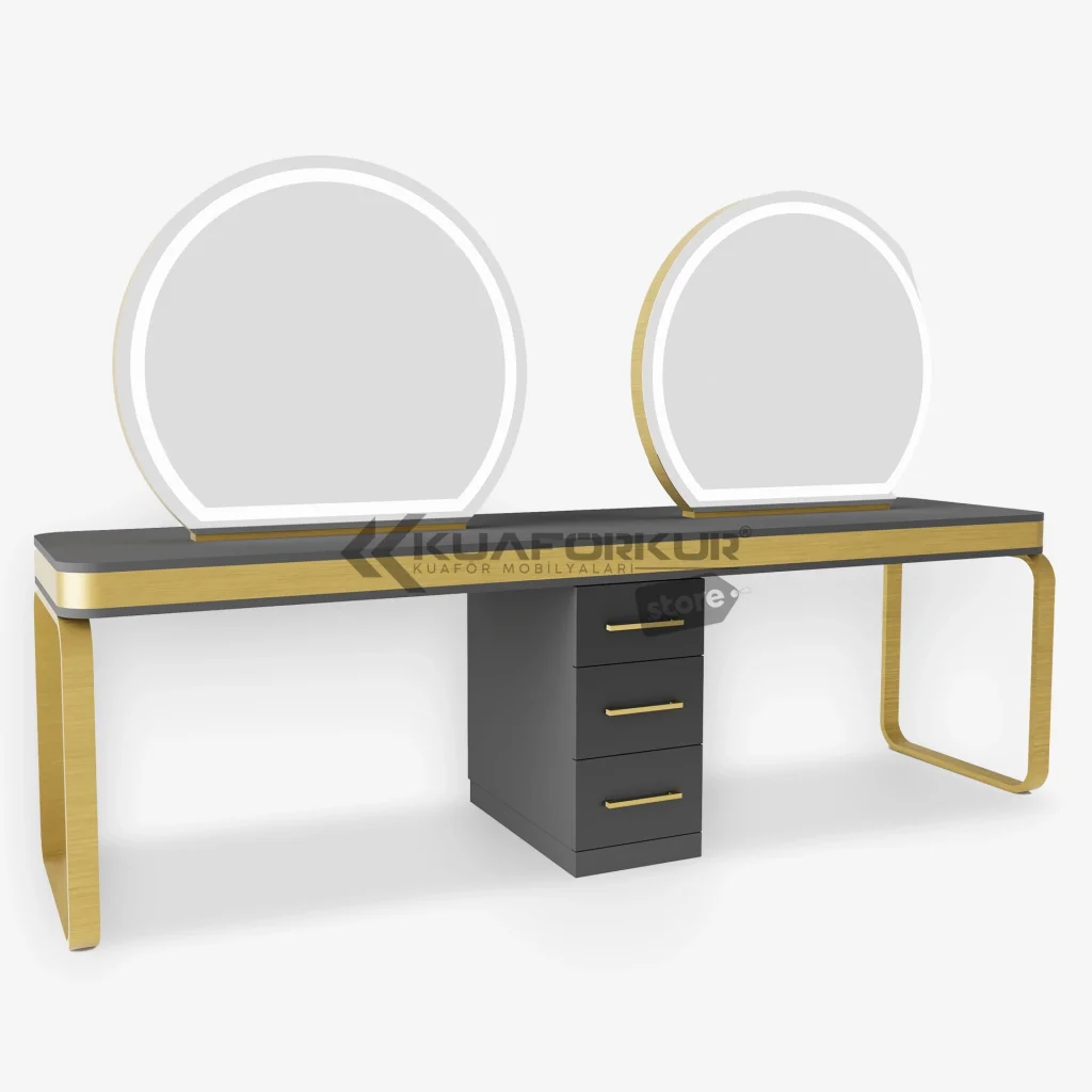 Çift Yönlü Bayan Kuaför Tezgahı (KFK 601) (4 Kişilik)