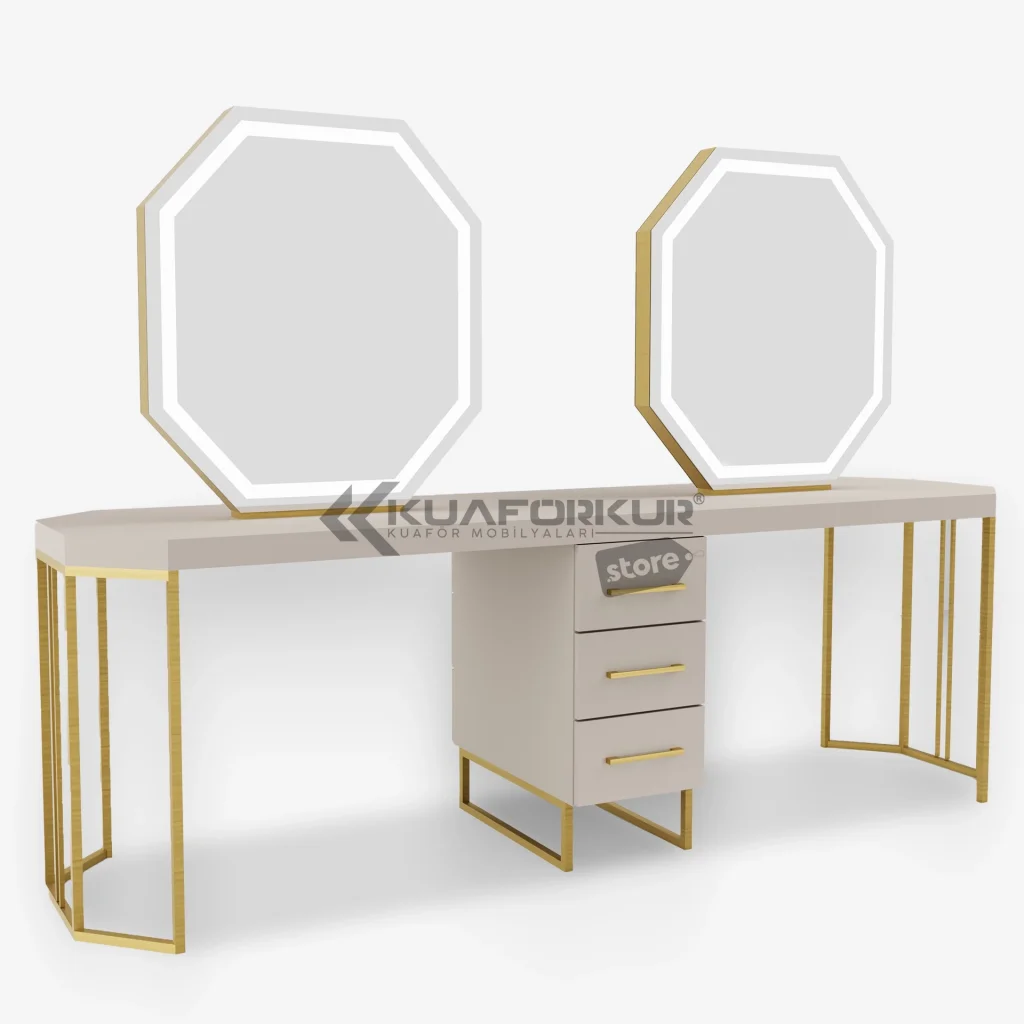 Çift Yönlü Bayan Kuaför Tezgahı (KFK 602) (4 Kişilik)