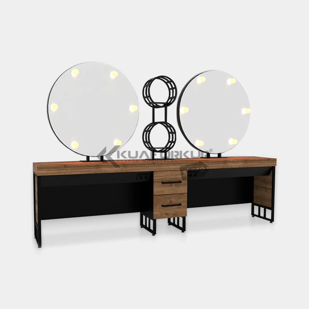 İkili Blok Bayan Kuaför Makyaj Tezgahı (KFK 657)