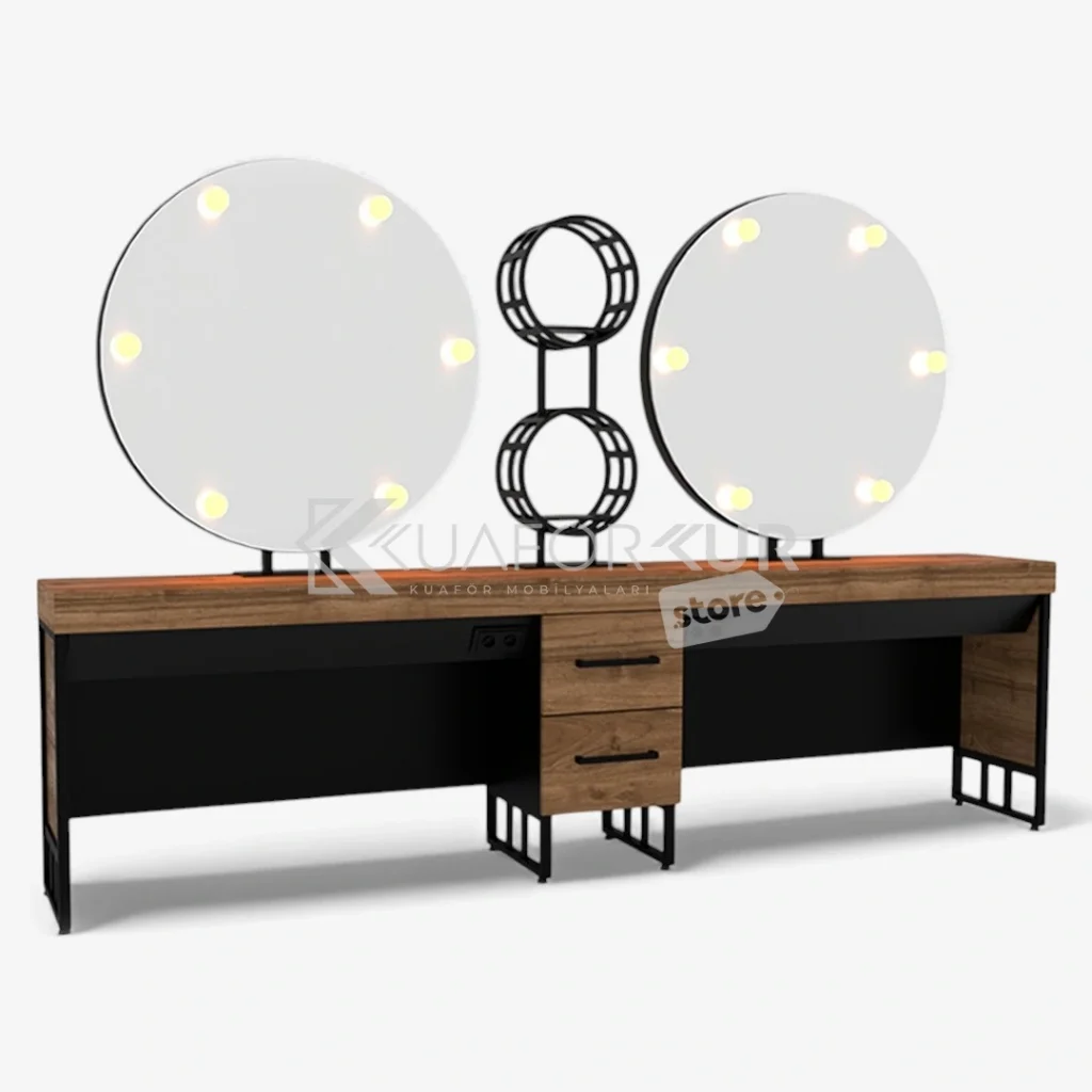 İkili Blok Bayan Kuaför Makyaj Tezgahı (KFK 657)