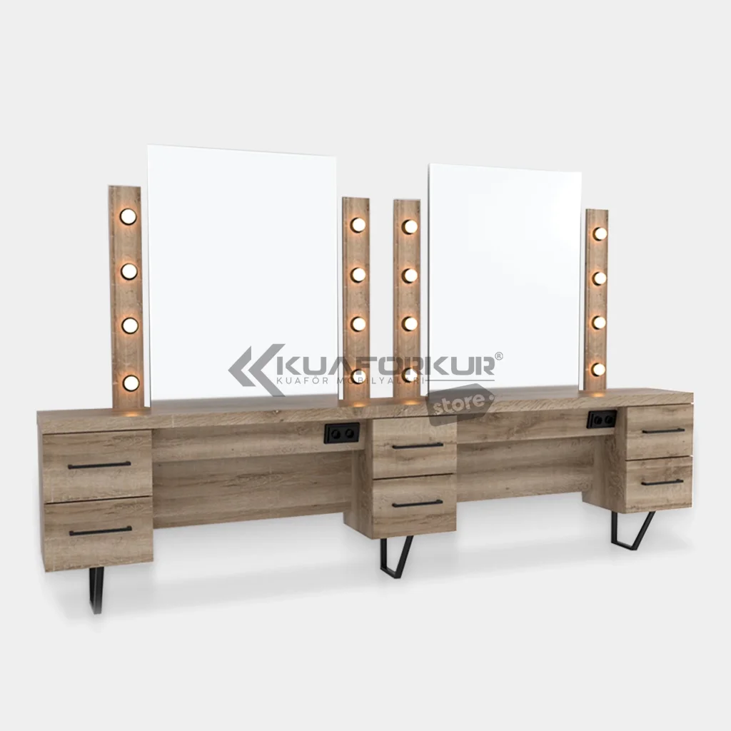 İkili Blok Bayan Kuaför Makyaj Tezgahı (KFK 659)