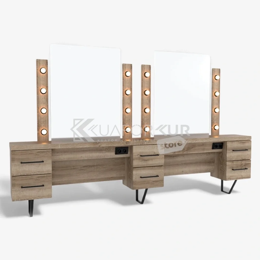 İkili Blok Bayan Kuaför Makyaj Tezgahı (KFK 659)