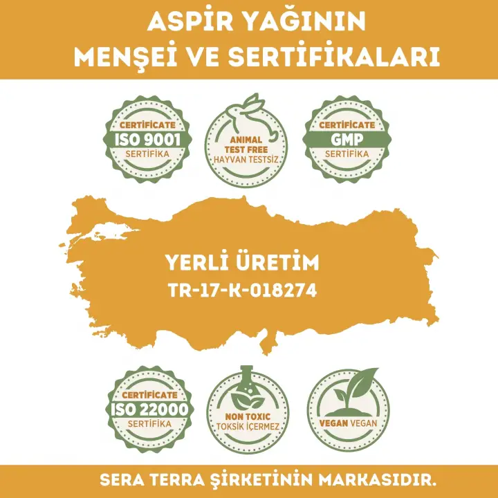 Aspir Yağı 50 ml – %100 Doğal Nemlendirici & Besleyici