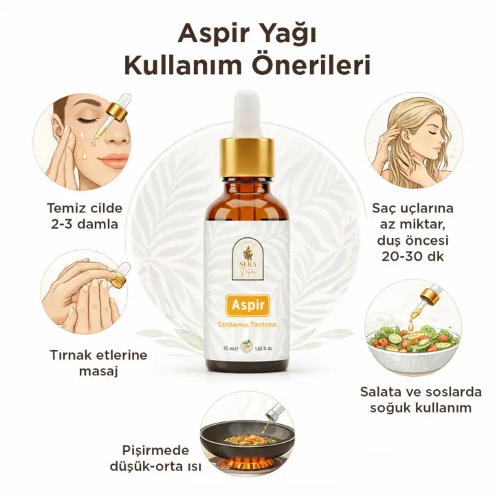 Aspir Yağı 50 ml – %100 Doğal Nemlendirici & Besleyici
