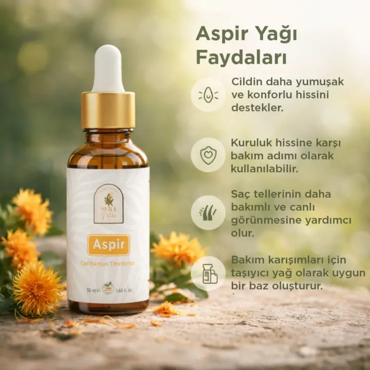 Aspir Yağı 50 ml – %100 Doğal Nemlendirici & Besleyici