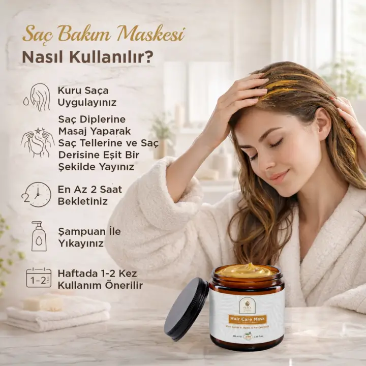 Hair Care Mask Saç Bakım Maskesi 100 ml %100 Doğal