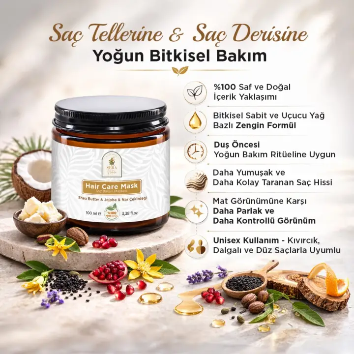 Hair Care Mask Saç Bakım Maskesi 100 ml %100 Doğal