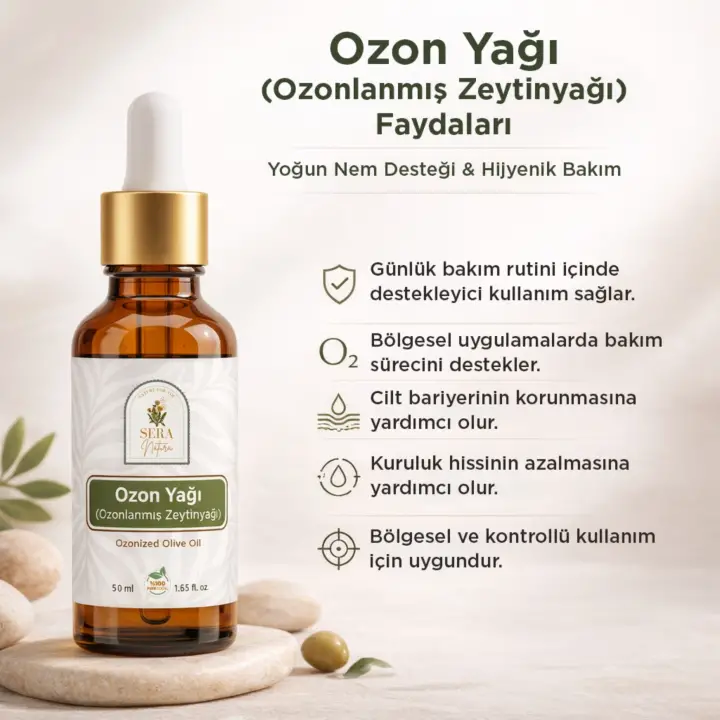 Ozon Yağı (Ozonlanmış Zeytinyağı) 50 ml – Yoğun Nem Desteği & Hijyenik Bakım