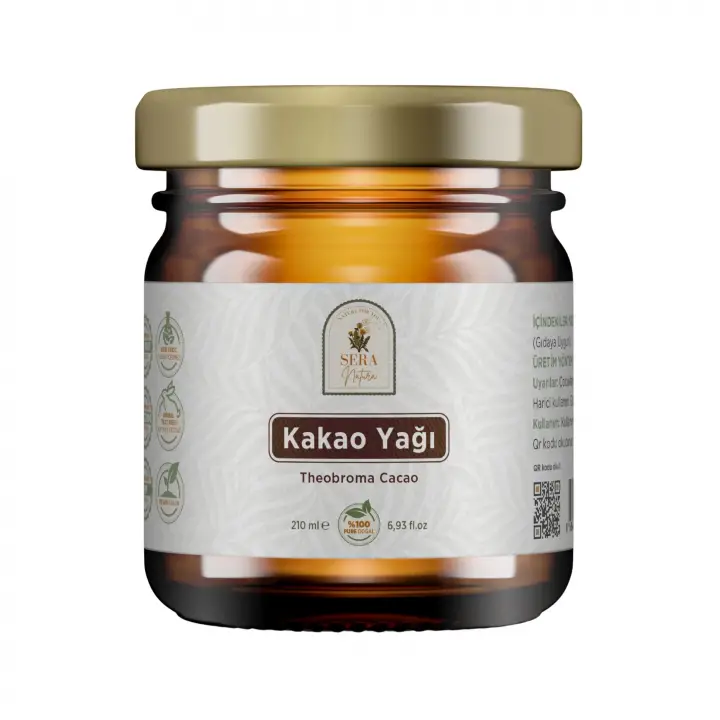Kakao Yağı 210 ml. %100 Saf - Doğal Nemlendirici & Yenilebilir Saf Kakao Yağı