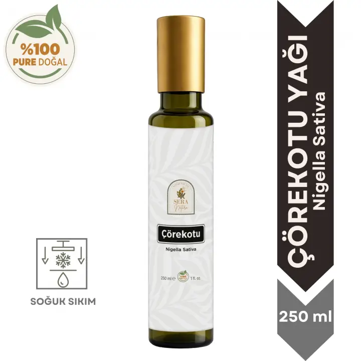 Çörekotu Yağı 250 ml %100 Saf, Yüksek Timokinonlu, Soğuk Sıkım