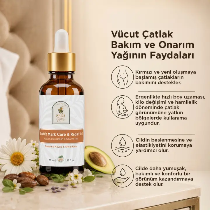 Stretch Mark Care & Repair Oil Vücut Çatlak Bakım & Onarım Yağı 50 ml