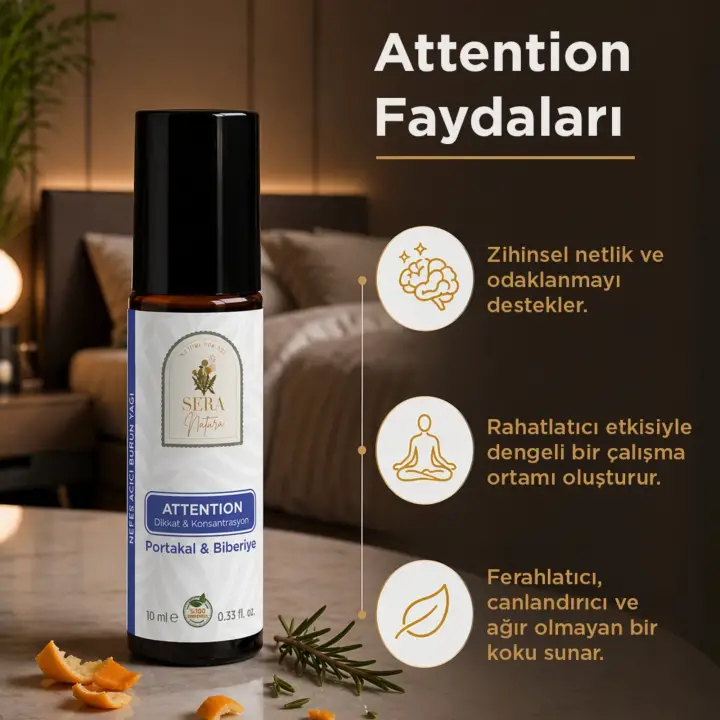 ATTENTION Dikkat & Konsantrasyon Arttırıcı Aromaterapik Yağ 10 ml. %100 Saf