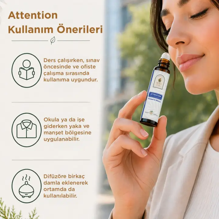 ATTENTION Dikkat & Konsantrasyon Arttırıcı Aromaterapik Yağ 10 ml. %100 Saf