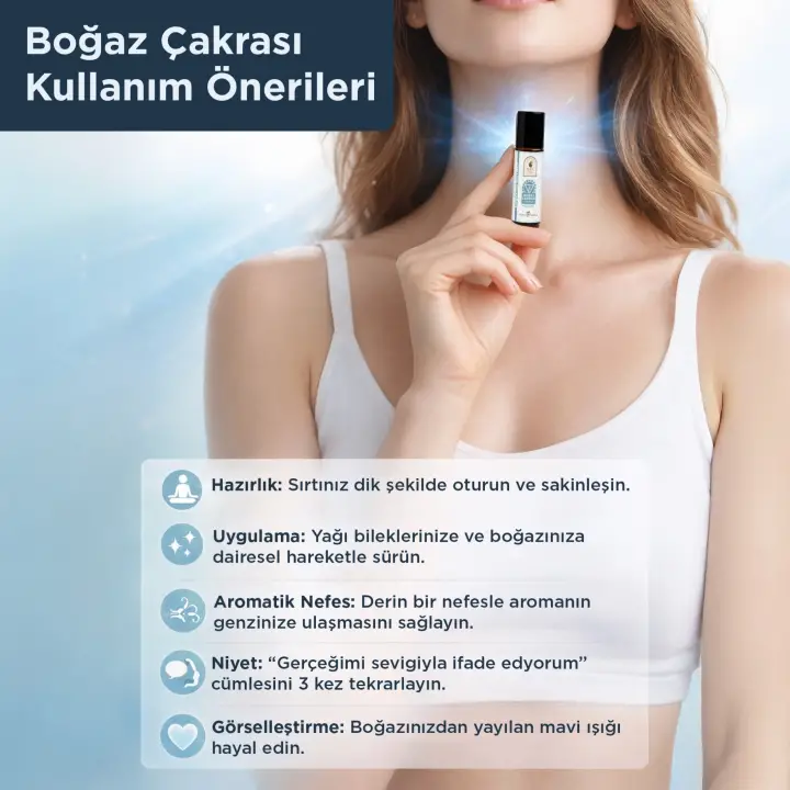 Boğaz Çakrası (Vishuddha) Aromaterapi Yağ Karışımı 10 ml