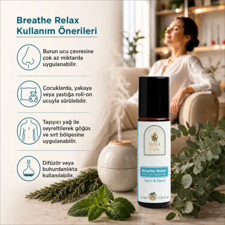 Breathe Relax Nefes Açıcı Burun Yağı %100 Saf 10 ml.