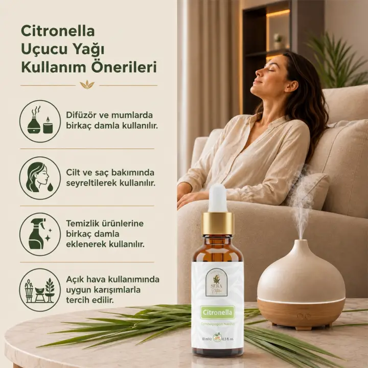 Citronella Uçucu Yağı 10 ml %100 Saf ve Doğal