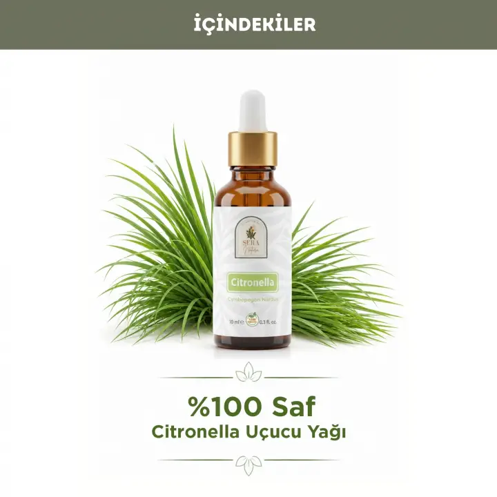 Citronella Uçucu Yağı 10 ml %100 Saf ve Doğal