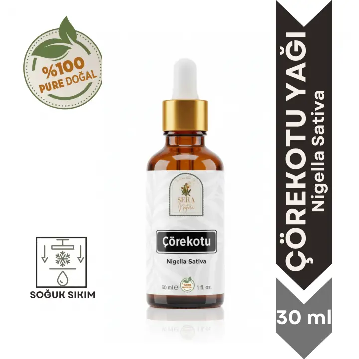 Çörekotu Yağı 30 ml. %100 Saf -Bağışıklık Destekleyici ve Saç Dökülmesini Önleyici