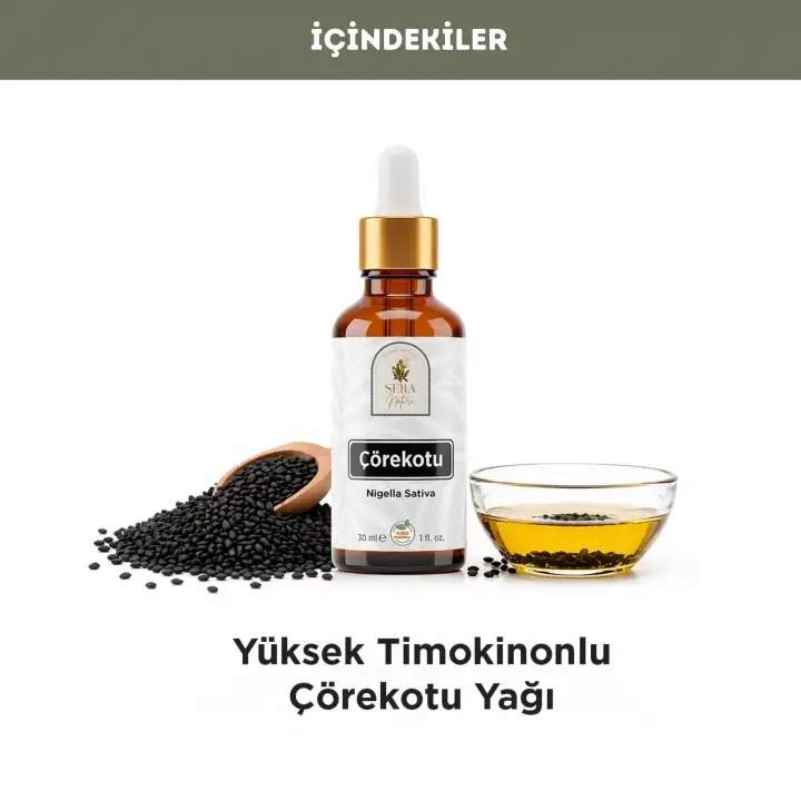Çörekotu Yağı 30 ml. %100 Saf -Bağışıklık Destekleyici ve Saç Dökülmesini Önleyici