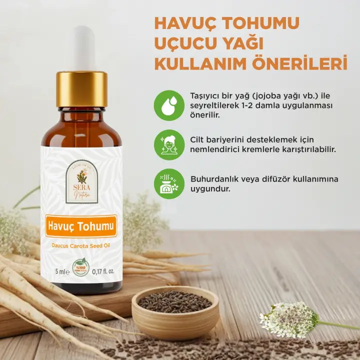 Havuç Tohumu Uçucu Yağı 5 ml %100 Saf