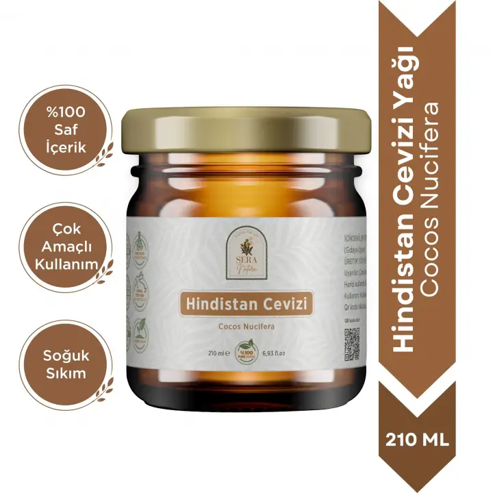 Hindistan Cevizi Yağı 210 ml. %100 Saf