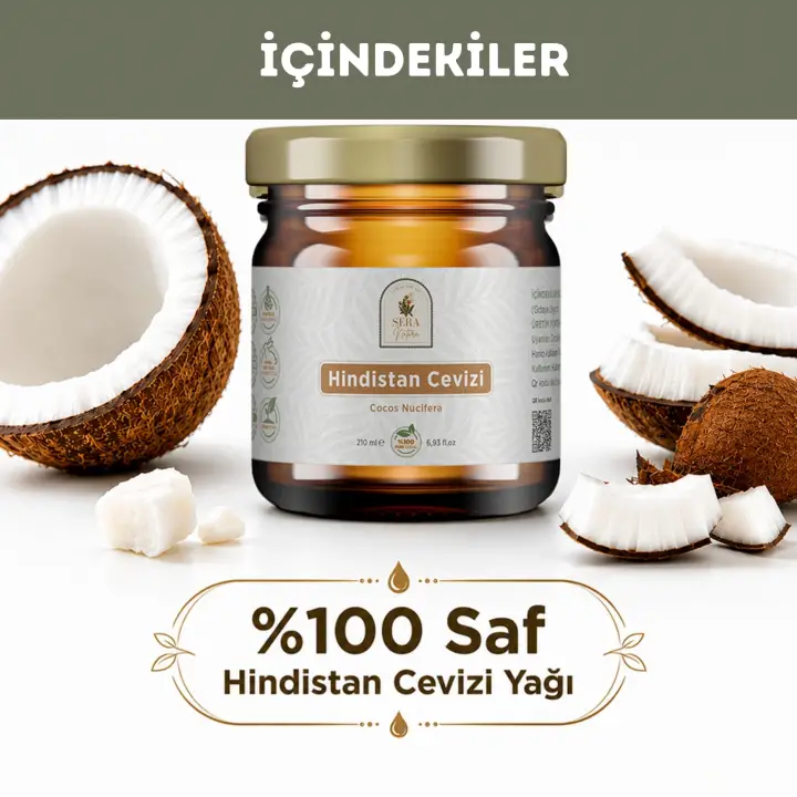 Hindistan Cevizi Yağı 210 ml. %100 Saf