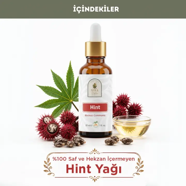 Hint Yağı 30 ml. %100 Saf - Hekzansız- Kaş, Kirpik ve Tırnak Bakımı İçin Doğal Çözüm