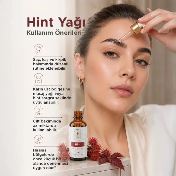 Hint Yağı 30 ml. %100 Saf - Hekzansız- Kaş, Kirpik ve Tırnak Bakımı İçin Doğal Çözüm