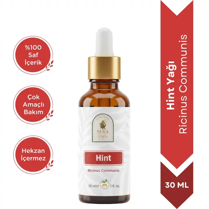 Hint Yağı 30 ml. %100 Saf - Hekzansız- Kaş, Kirpik ve Tırnak Bakımı İçin Doğal Çözüm