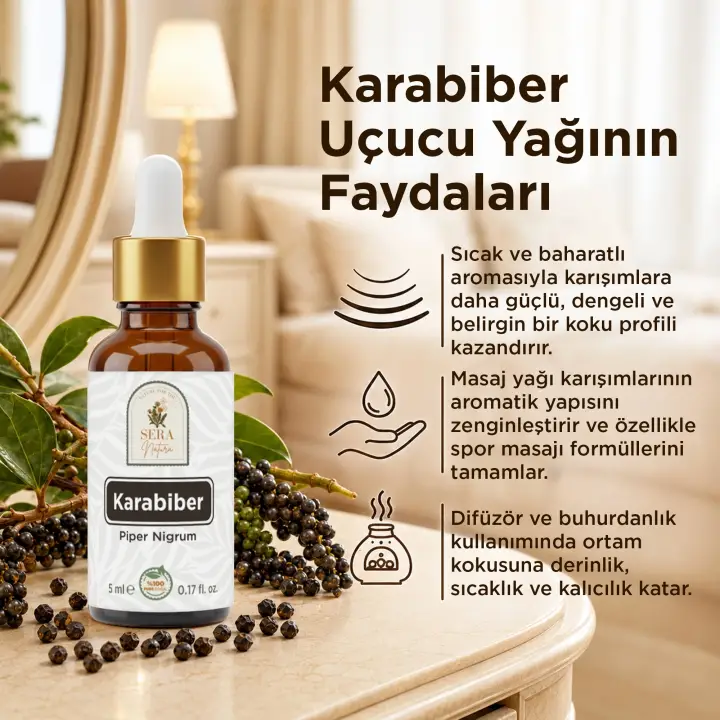 Karabiber Uçucu Yağı 5 ml %100 Saf ve Doğal
