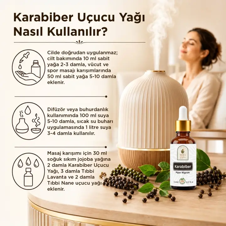 Karabiber Uçucu Yağı 5 ml %100 Saf ve Doğal